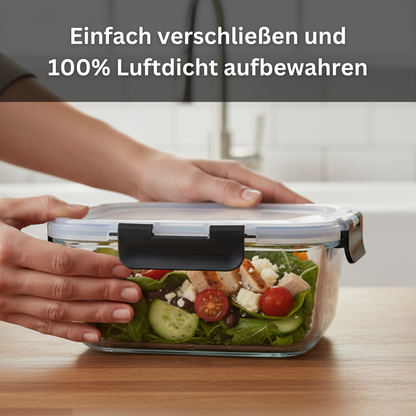 6er Set hochwertige, luftdichte Glasbehälter