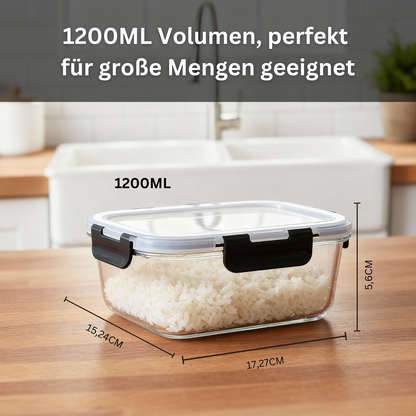 6er Set hochwertige, luftdichte Glasbehälter