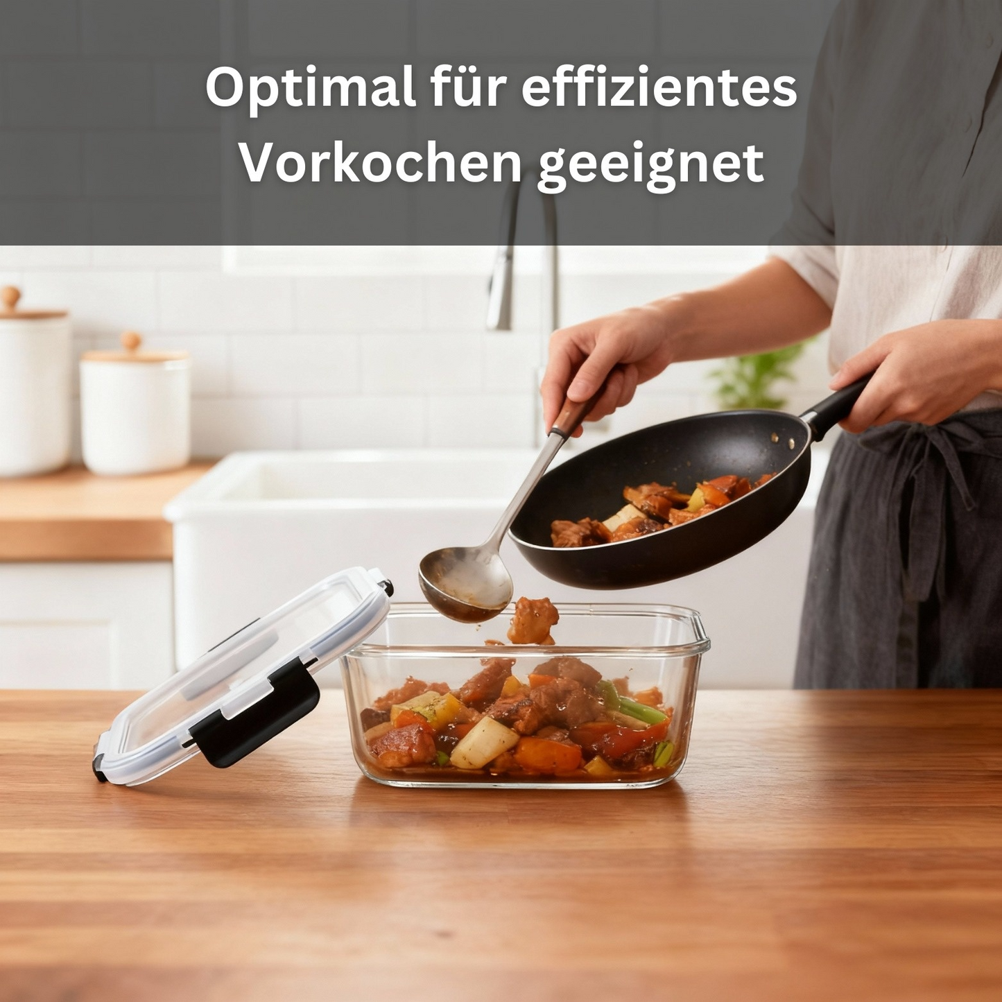 6er Set hochwertige, luftdichte Glasbehälter